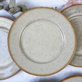 8 Petites Assiettes en grès moucheté Tulowice mid century XXe