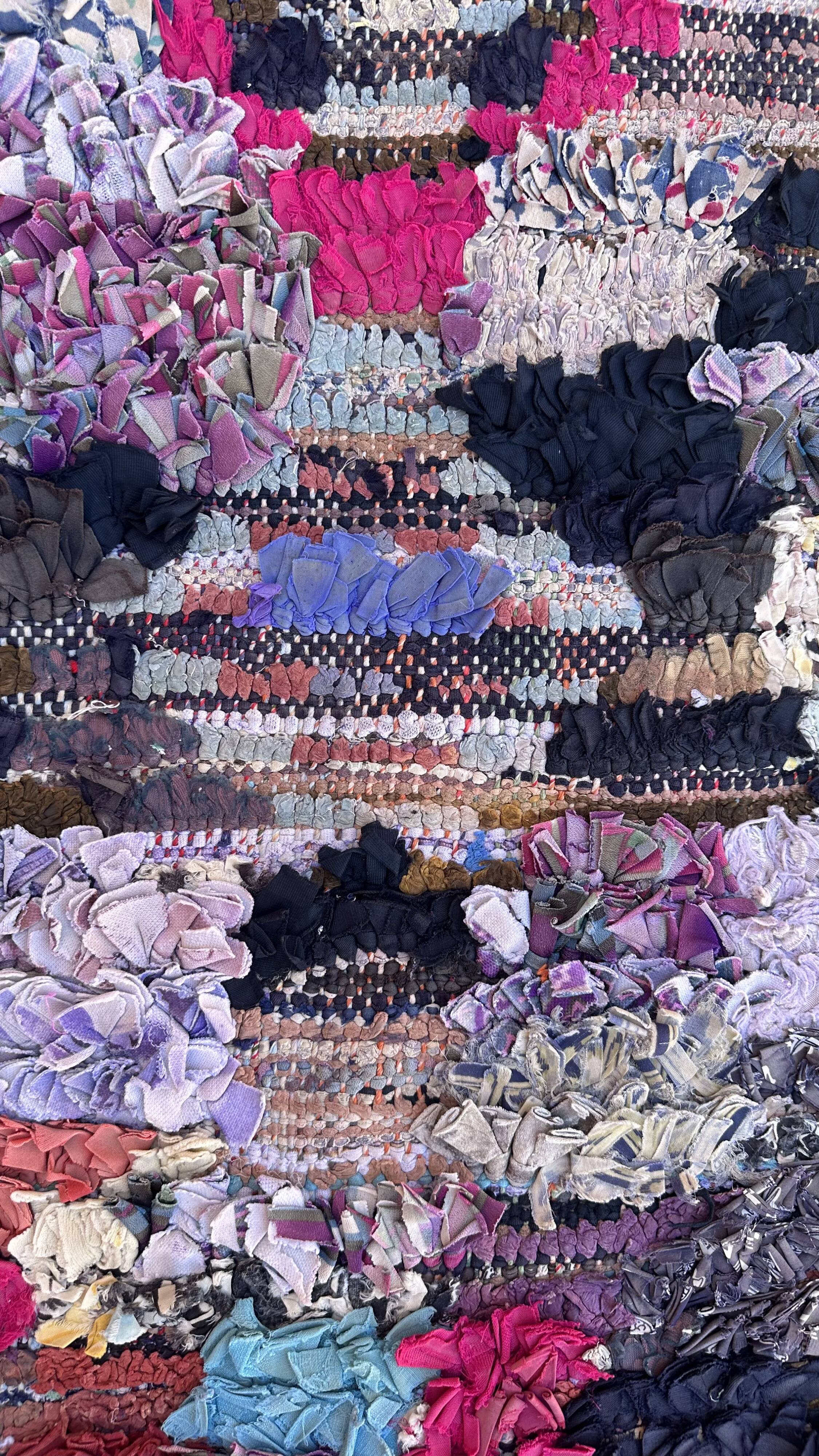 Moroccan carpet Boucherouite colored - 83 x 148 cm