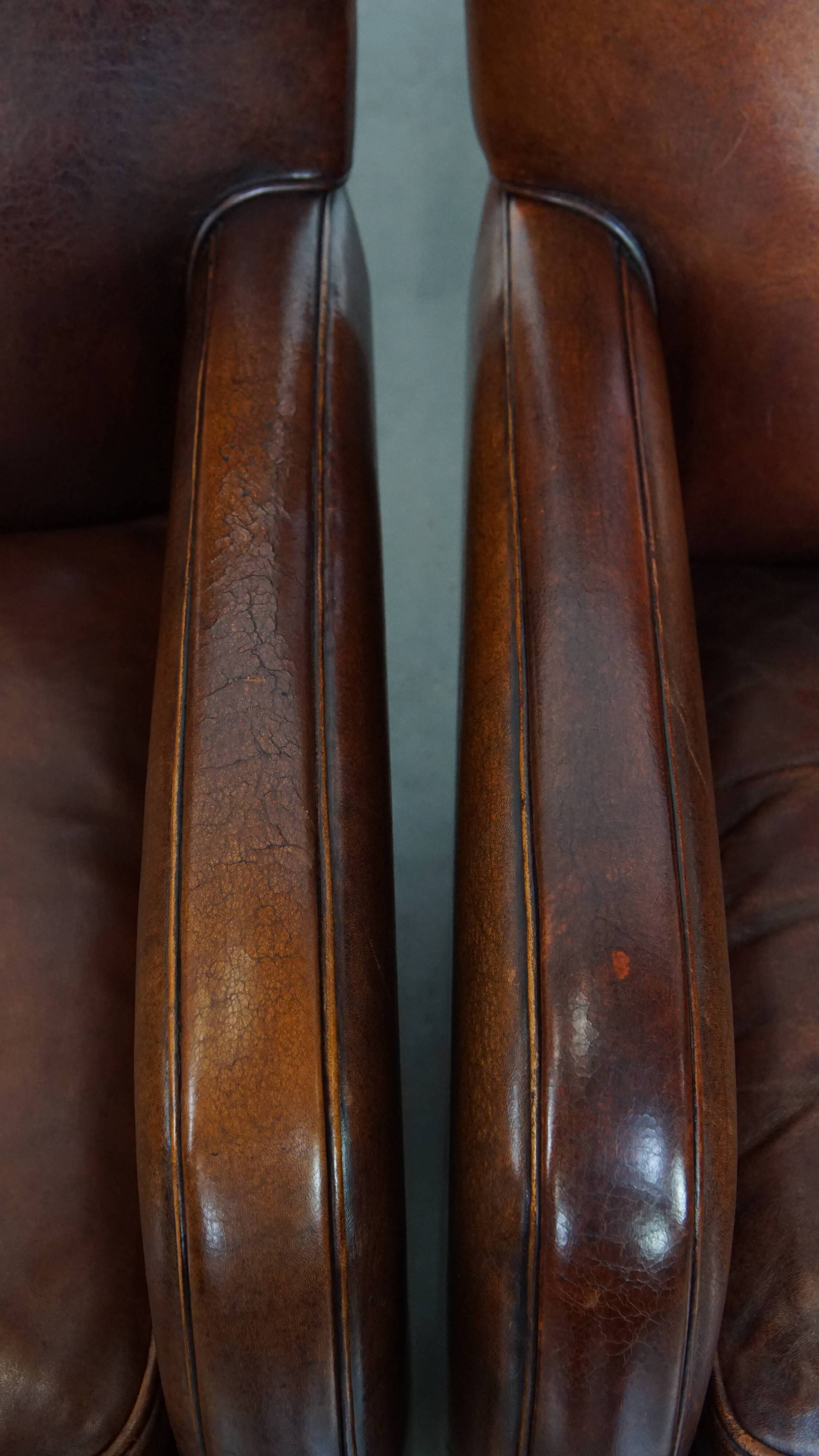 Set of 2 Sheepskin Leather Armchairs