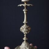 Superb pair of candlesticks with gilded bronze rams Louis XVI style late 19th century