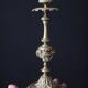 Superb pair of candlesticks with gilded bronze rams Louis XVI style late 19th century