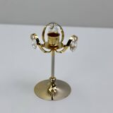 Vintage candle holder in 24 carat gold plated brass and Swarovski crystal, Palwa, Hollywood Regency. Allem