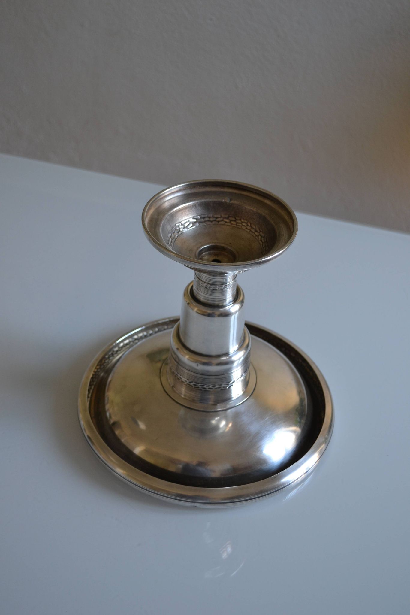 coupe centre de table art déco métal argenté 1930