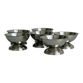 Lot de 6 coupelles sur pied en inox poli