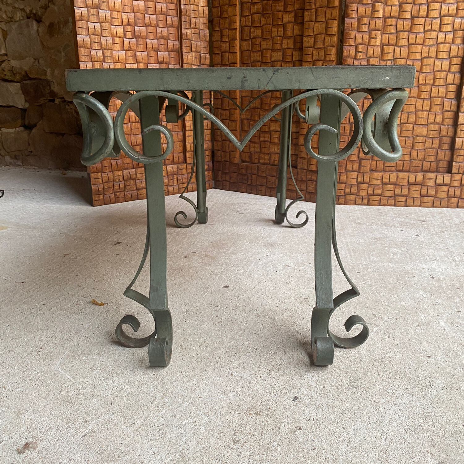 Ceramic wrought iron coffee table