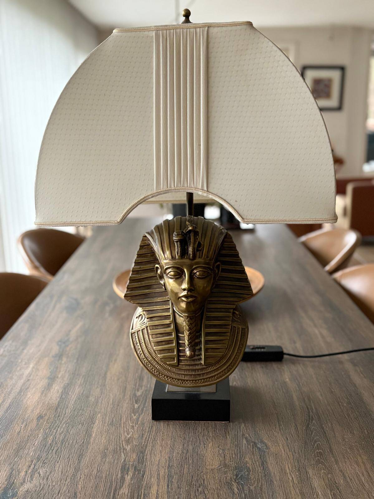 Pharaoh lamp 7 brass marble at Maison Jansen & Deknudt lighting