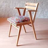 Restored bridge office chair with vintage compass feet from the 50s