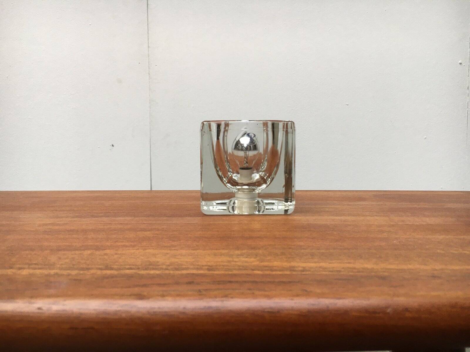 Vintage German table lamp in glass TA 14 Cube by Peill & Putzler, 1970s.