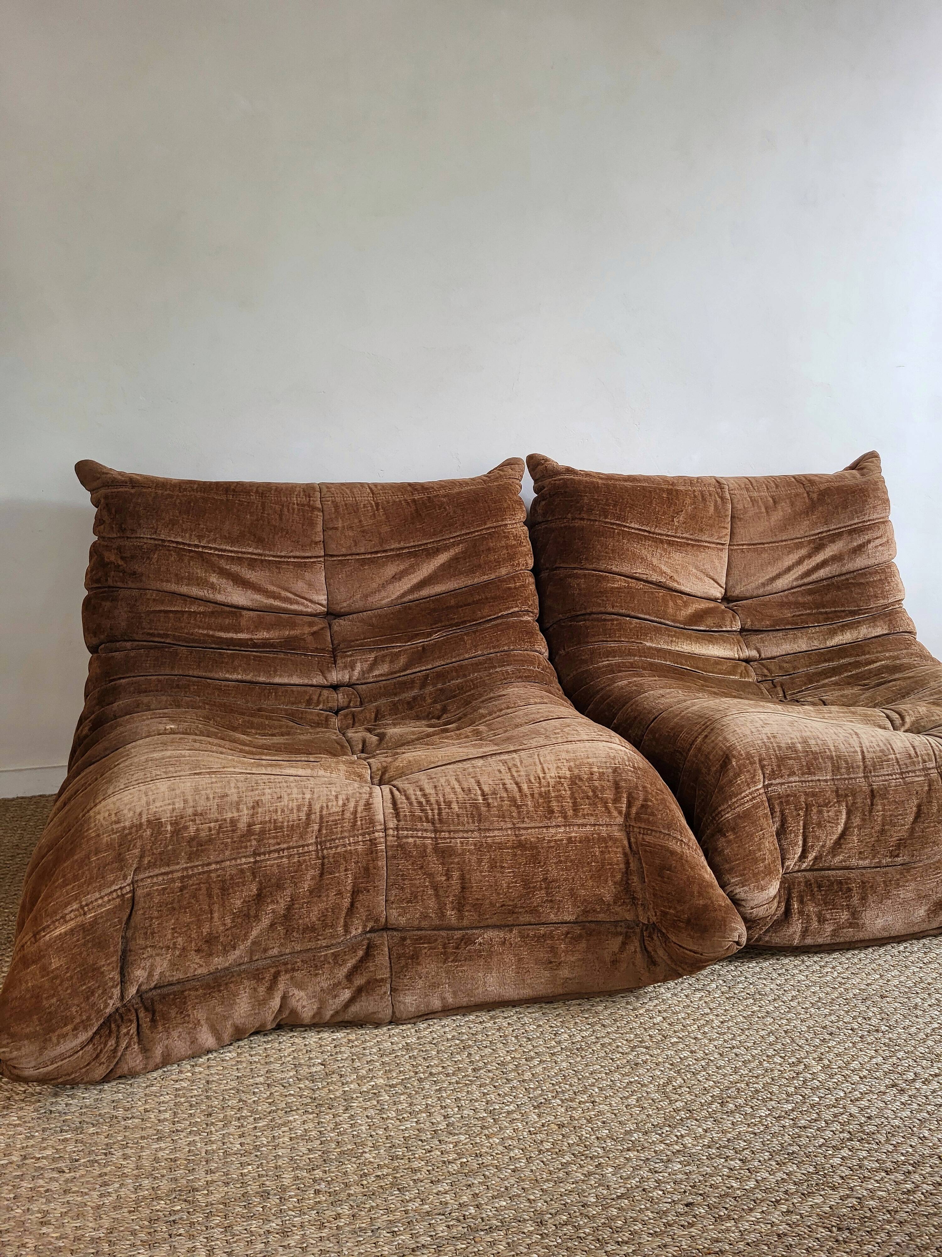 Togo velvet armchair