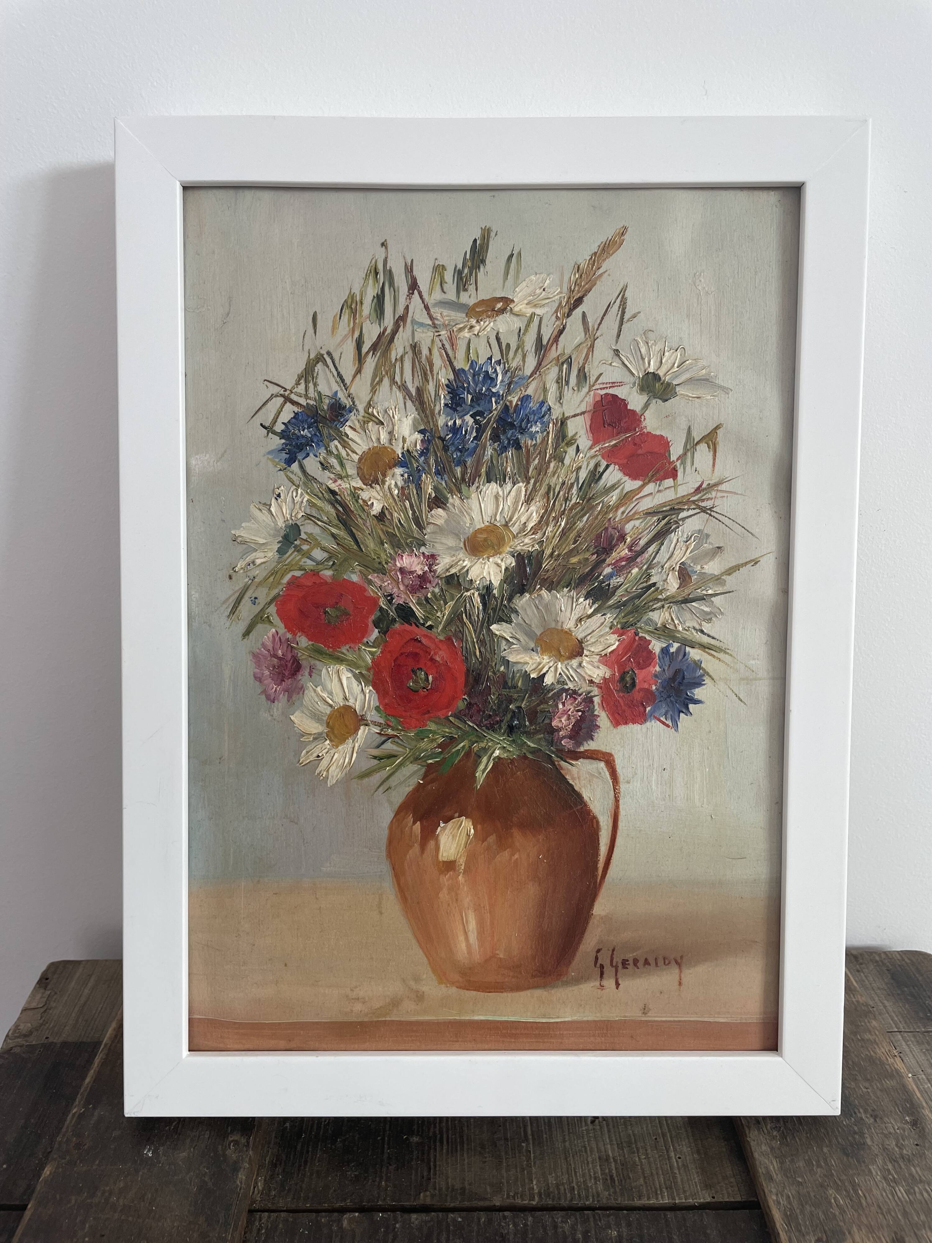 Oil painting - Still life with bouquet - signed