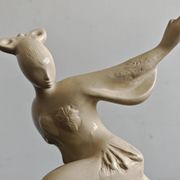 Art Deco ceramic figurine of an artistic skater, Czechoslovakia, 1950s.