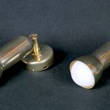 Pair of golden brass spot lights, by Koch & Lowy OMI