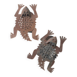 Pair of lizard sconces