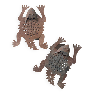 Pair of lizard sconces