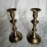 Set of 4 brass candle holders