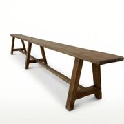 Large antique farmhouse bench 252 cm raw wood patinated