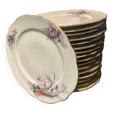 Set of flowered porcelain tableware