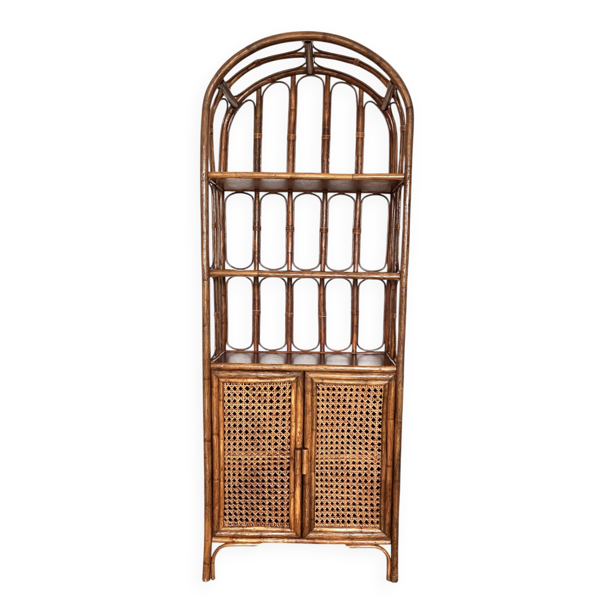 Bamboo rattan bookshelf