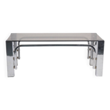 Smoked glass and chrome coffee table 1970
