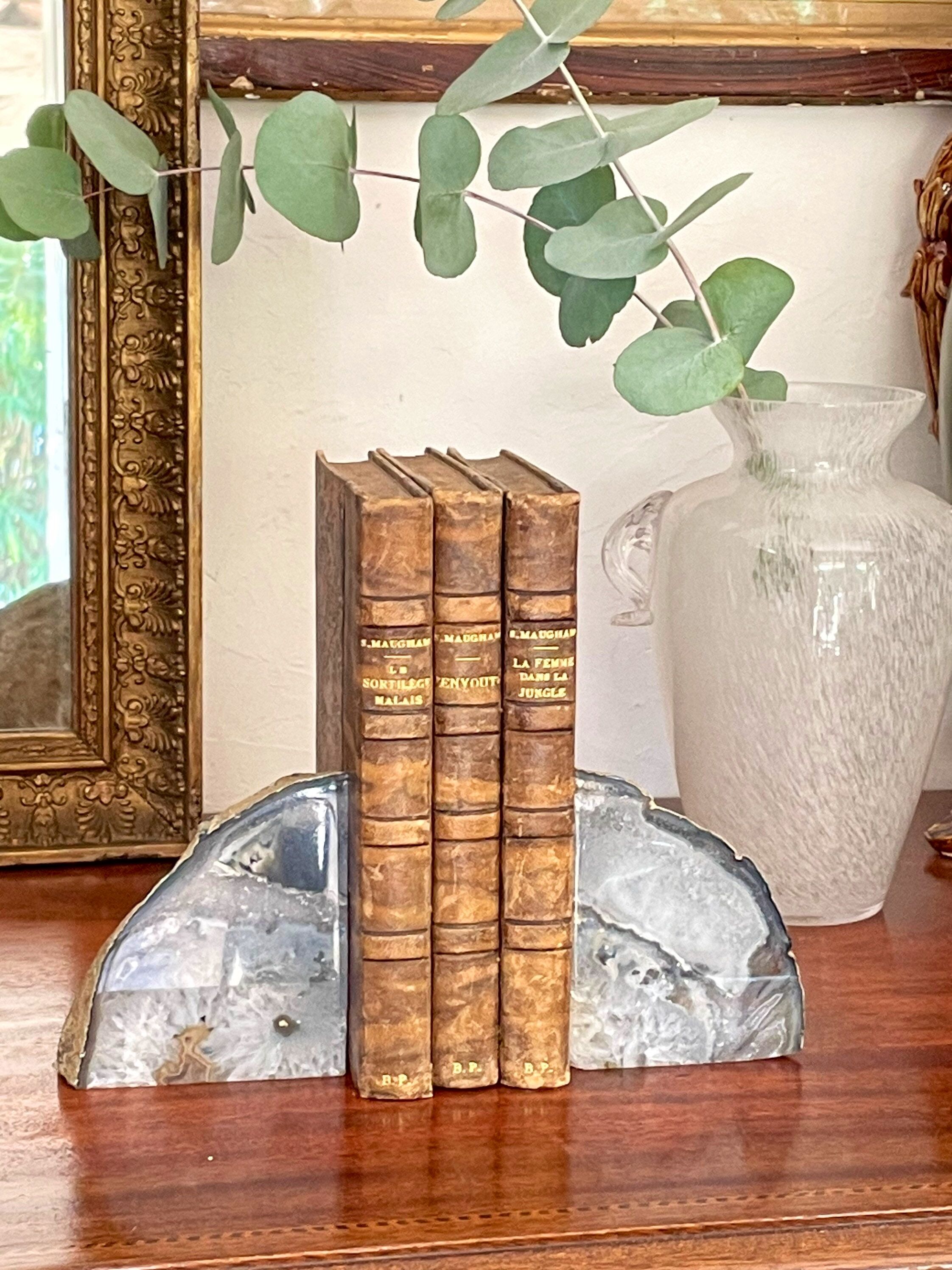 Paire de serre-livres en agate