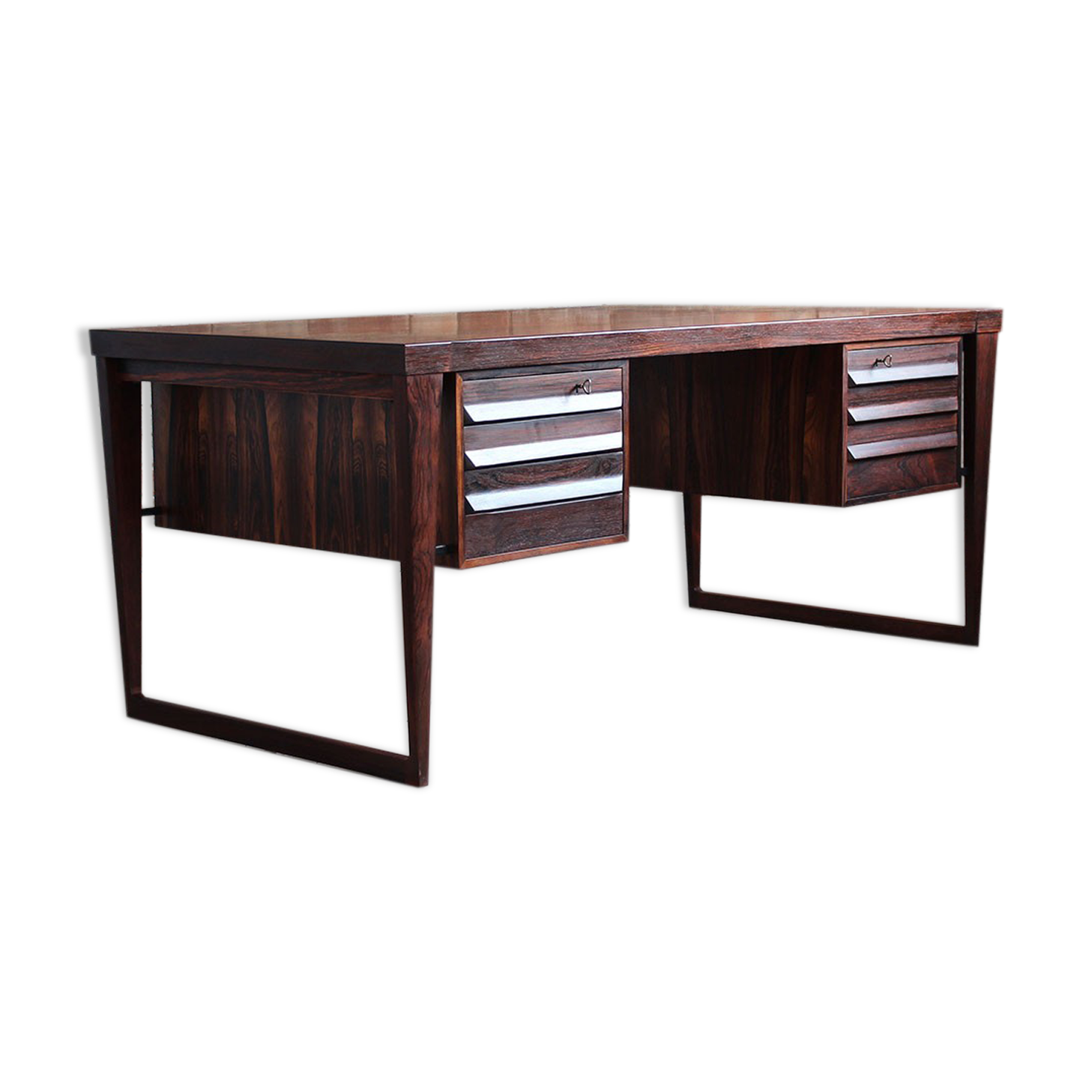 Mid-Century Modern Rosewood Executive Desk by Kai Kristiansen, Model 70, 1950s