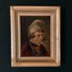 G. Schill, Portrait of a man in a nightcap with a pipe, 1930s, oil on canvas, framed