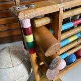 Old wooden croquet game