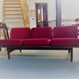 Fully restored 3-seater Scandinavian teak bench