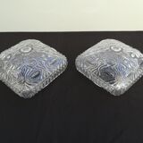 TWO PLAFONNIERS IN VERRE OF ANNEES 60