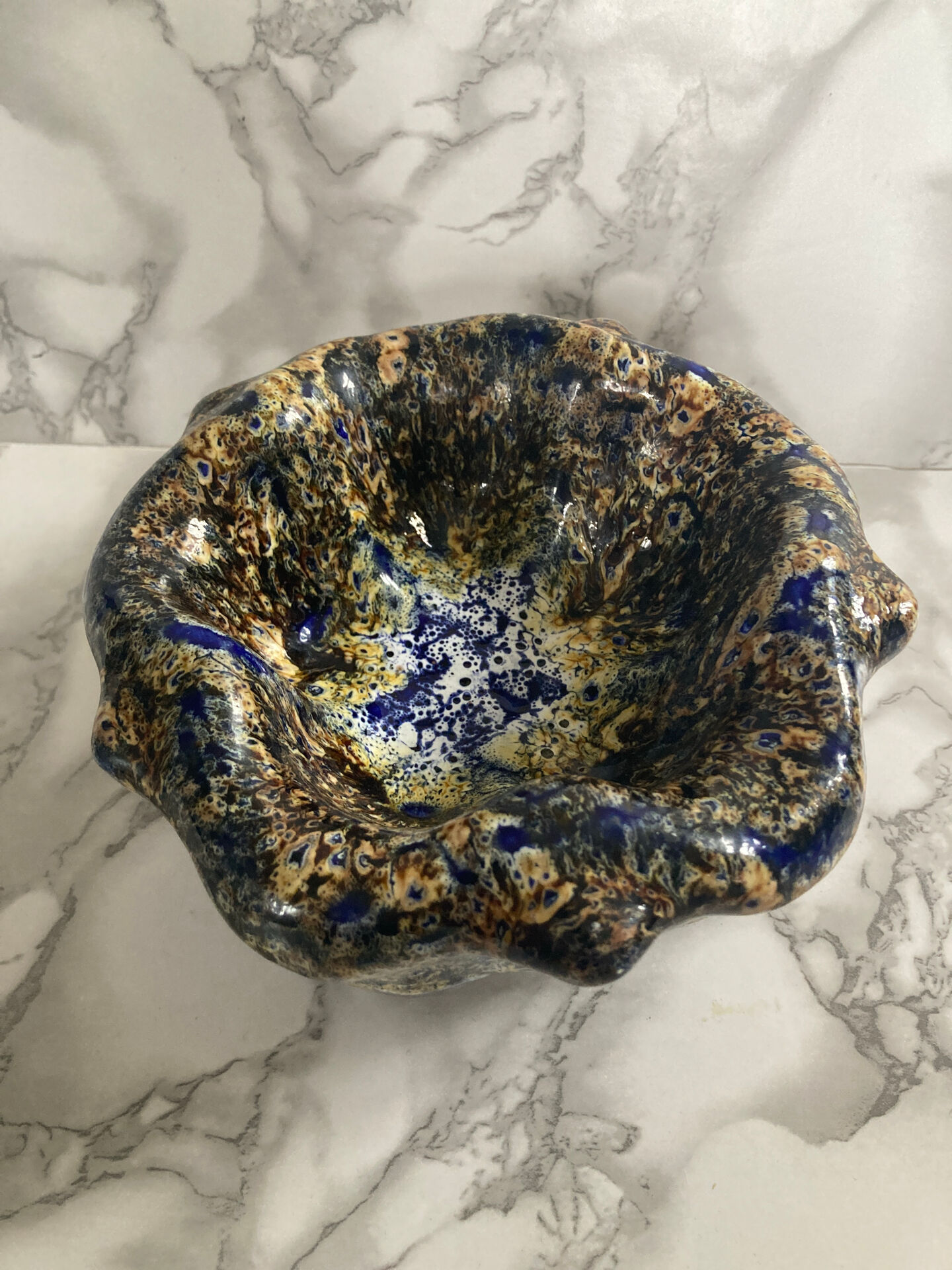 Coupelle Vallauris effet écume de mer