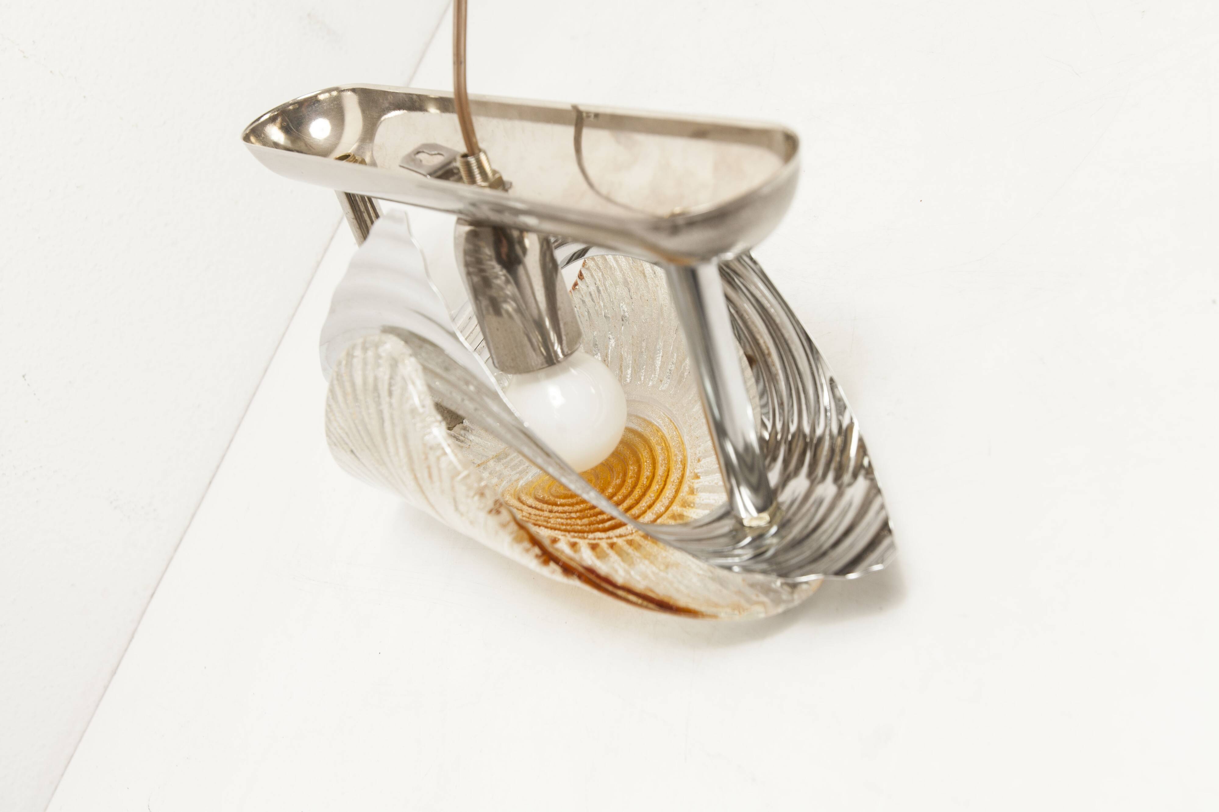 Rare Murano chrome sheet wall light 1960