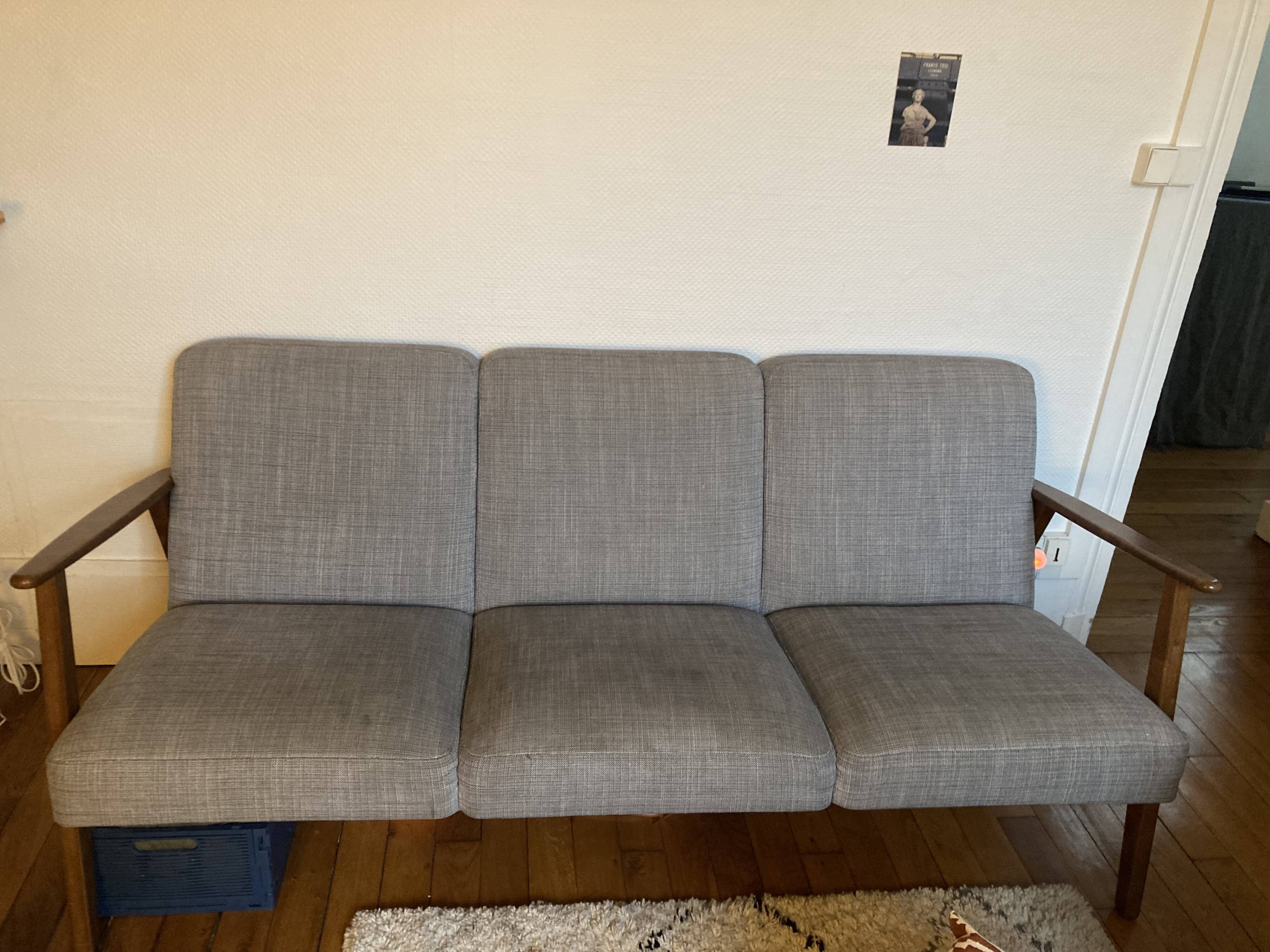50s Ekenaset heather gray sofa