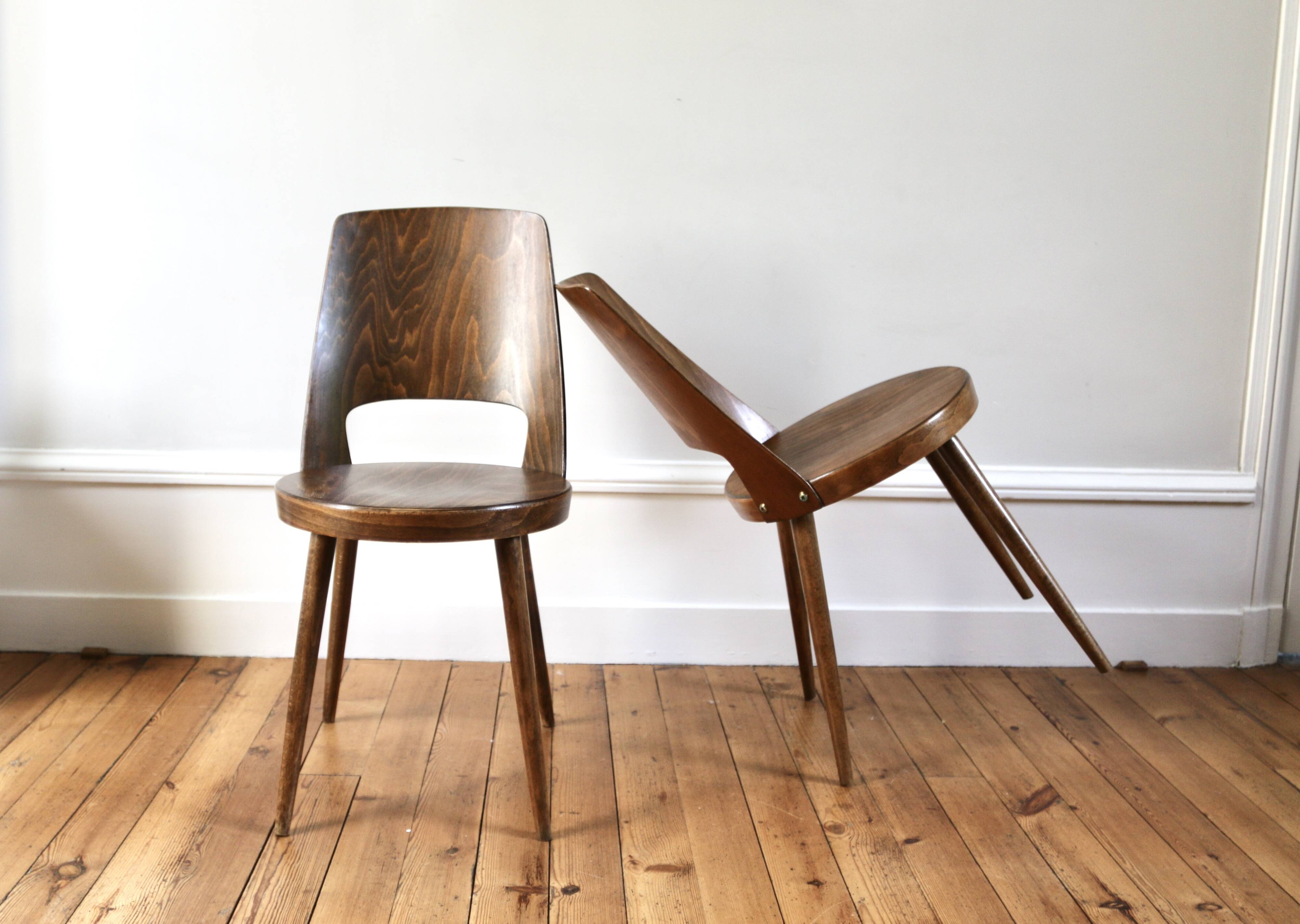 6 Baumann Mondor model teak chairs, 1960