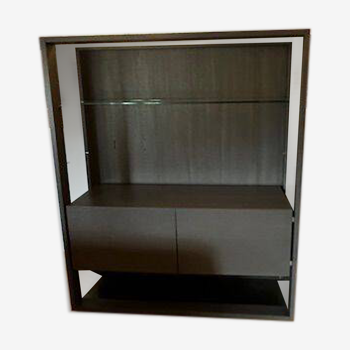 Roche bobois glass box 2 shelved bookcase