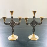 Pair of brass candlesticks