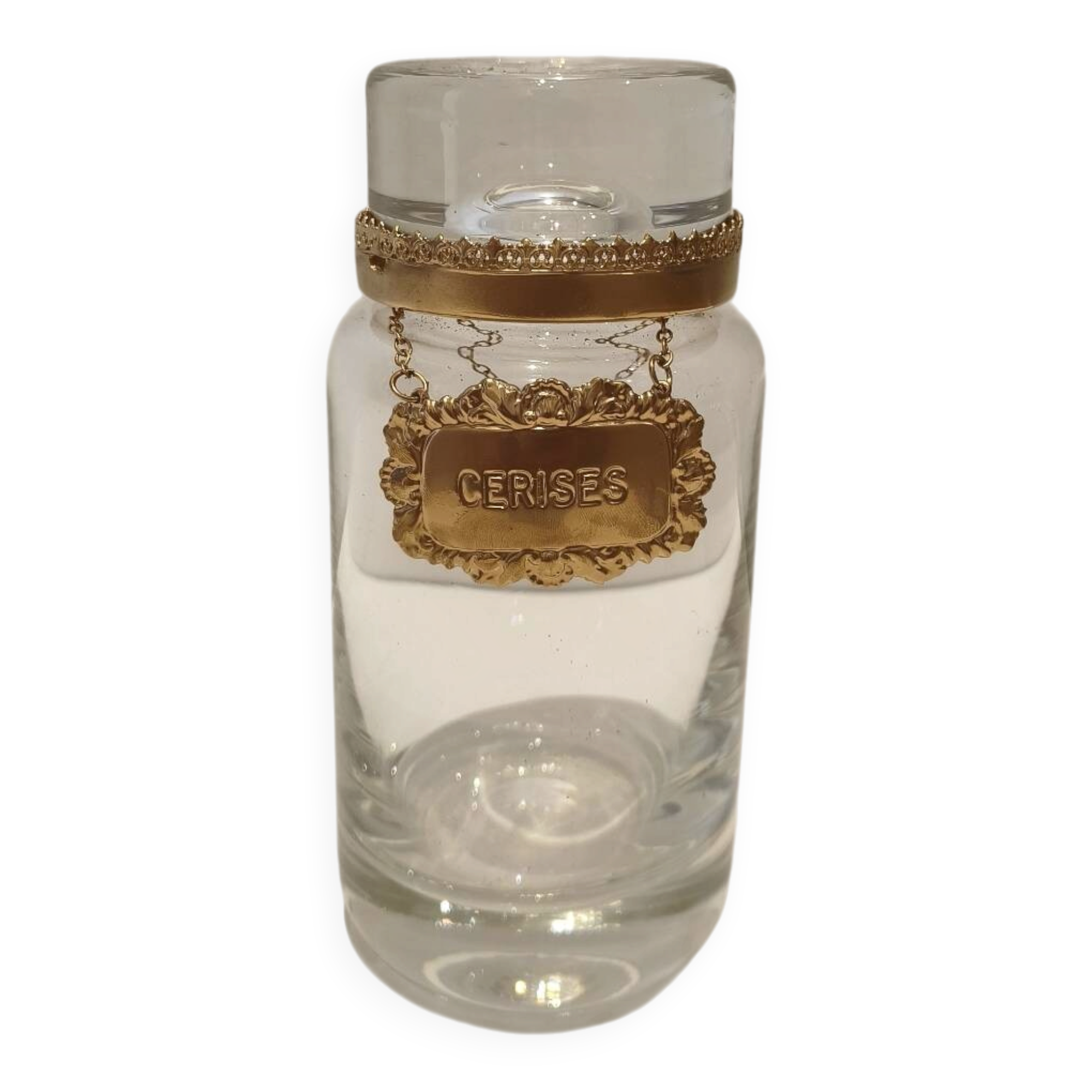 Vintage crystal cherry jar