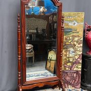 Psyche mirror. Carved solid mahogany.