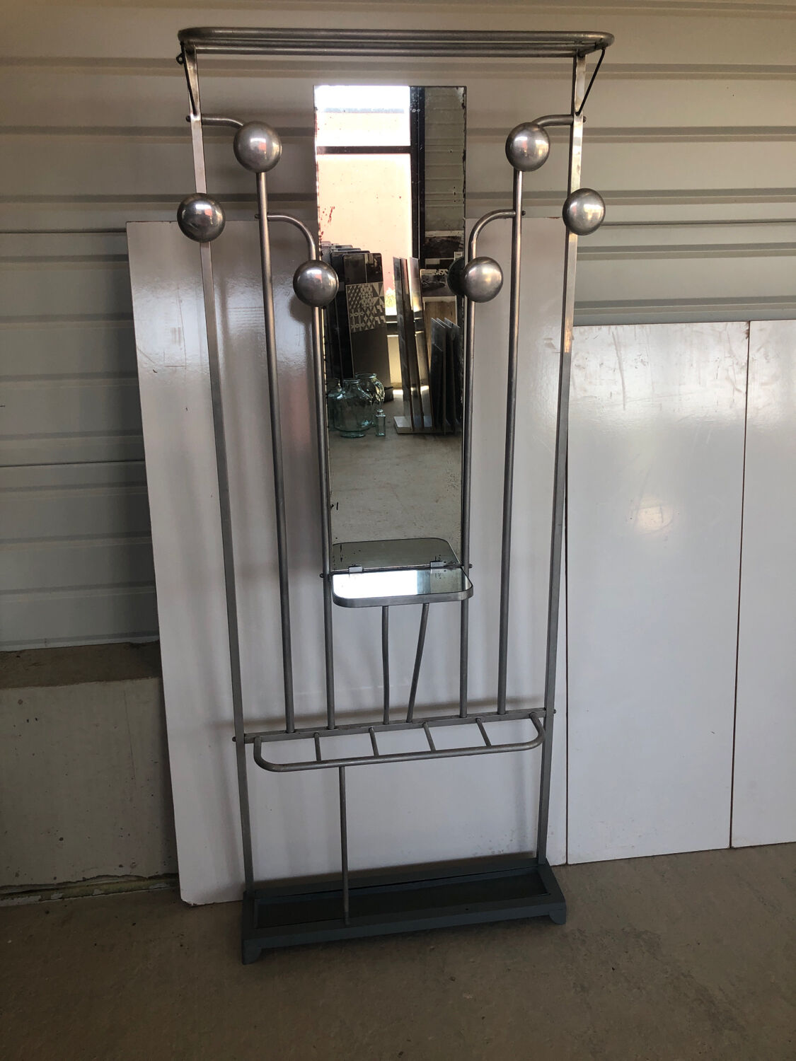Vintage aluminum coat rack