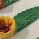 4 vintage signed flower knife rests
