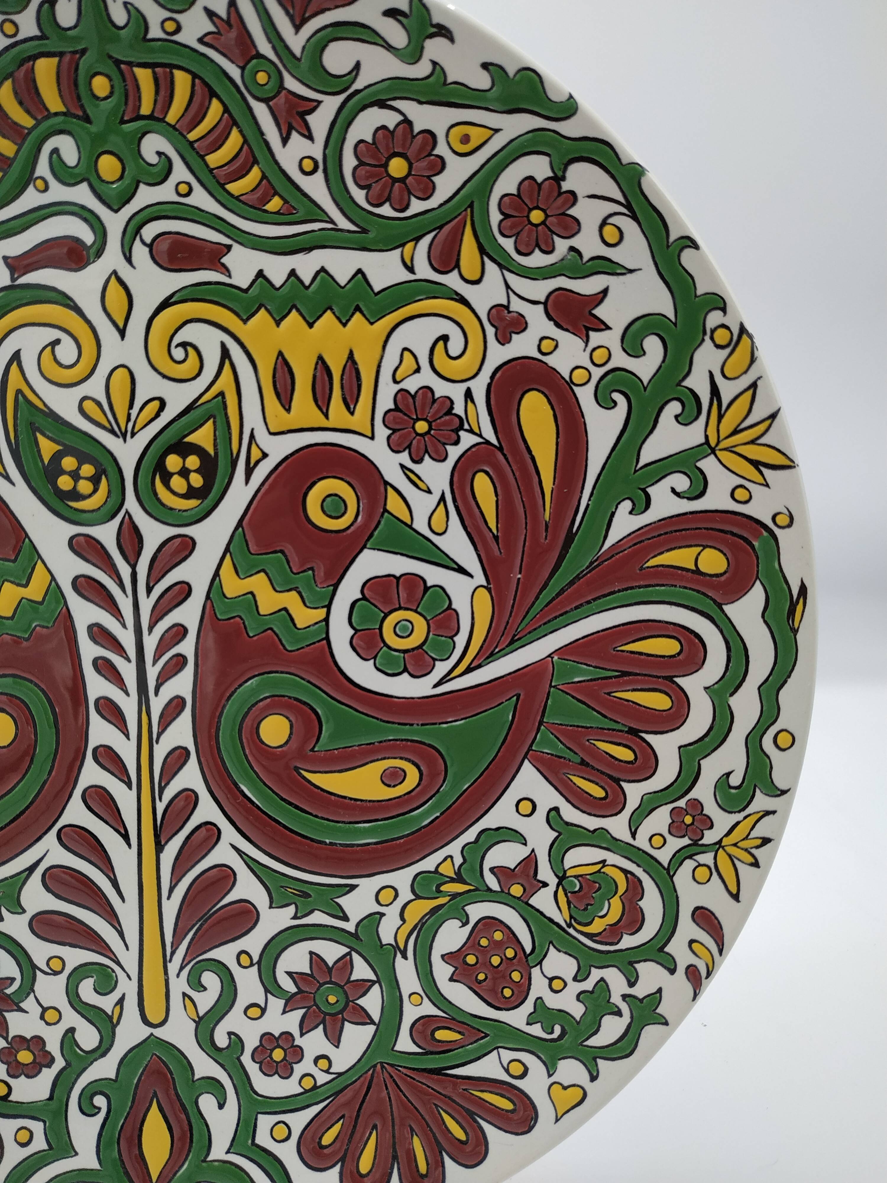 Plate in cloisonnés enamels decorated Acapulco