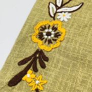 Lot de 4 sets de table vintage brodés en toile de jute