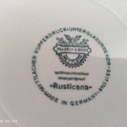 Set of 6 hollow plates in opaque porcelain Villeroy & Boch model Rusticana red English décor