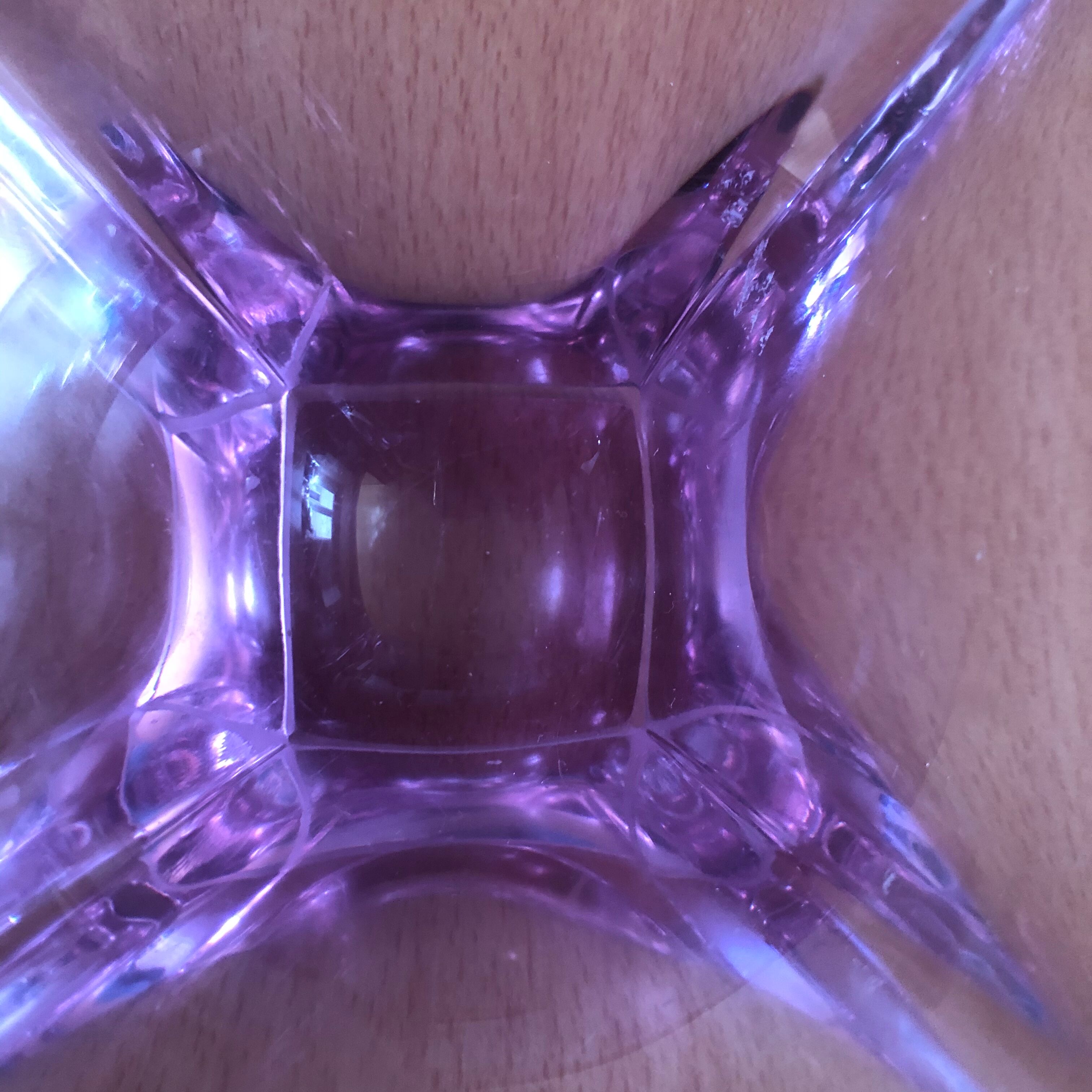 Empty purple crystal pocket