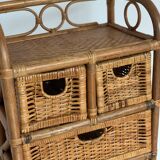 Rattan drawer unit