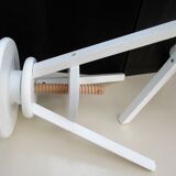 Two wooden screw stools for children