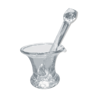 Large mortar and its glass pestle
