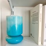 Vintage blue blown glass lamp 90