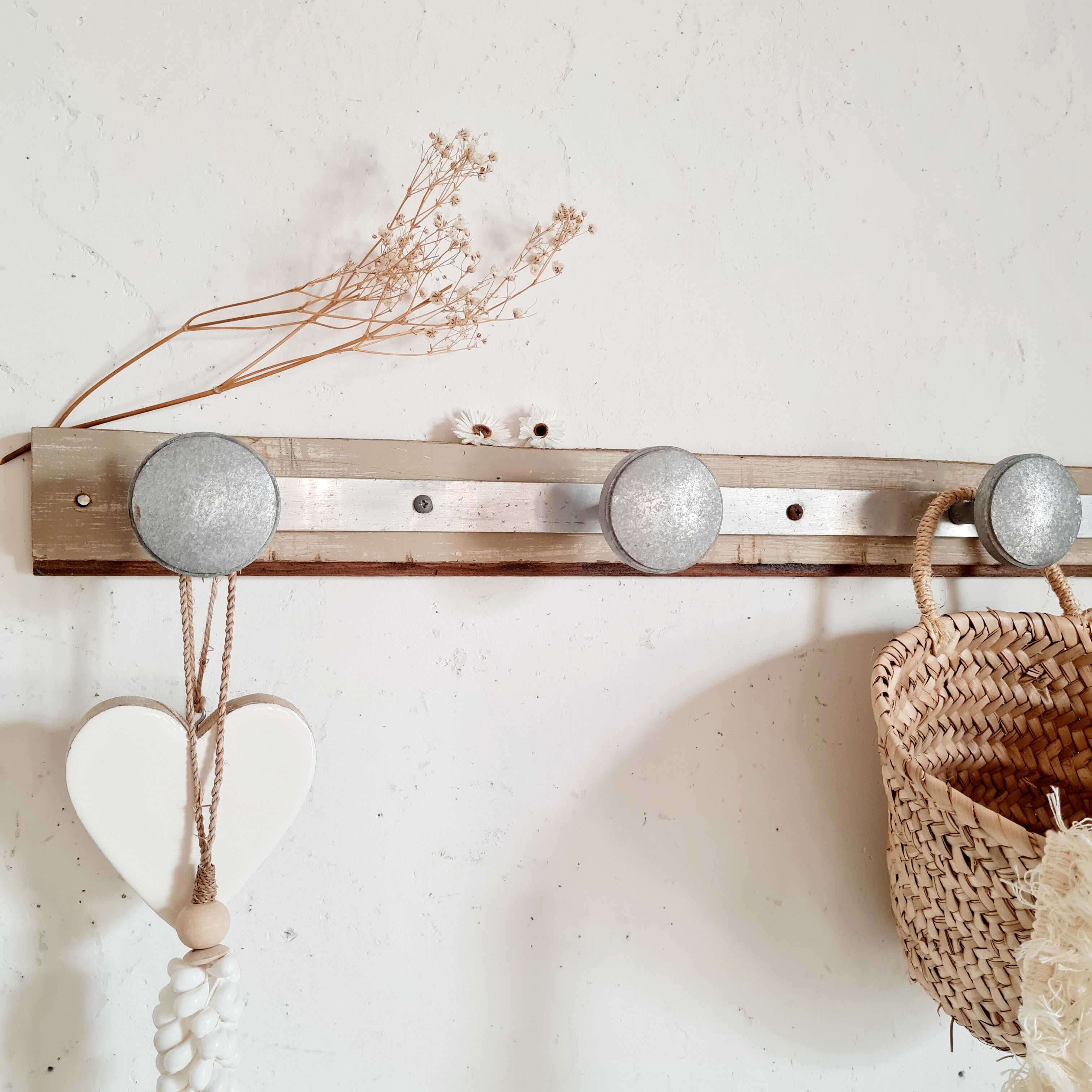 Old coat rack wood and metal