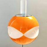 Space Age Orange and White Opaline Glass Pendant, Italy
