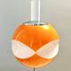 Space Age Orange and White Opaline Glass Pendant, Italy
